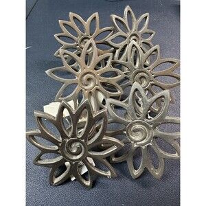 Napkin Rings Set 6 India Heavy DII Floral NEW